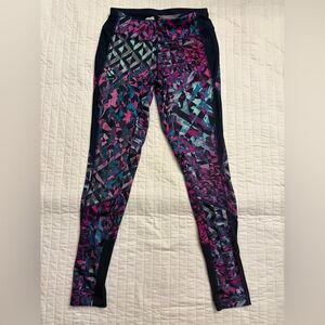 Avia pink blue and purple geometric print athletic leggings NWOT
